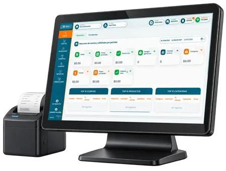 Terminal POS XoraPOS con pantalla y ticketera